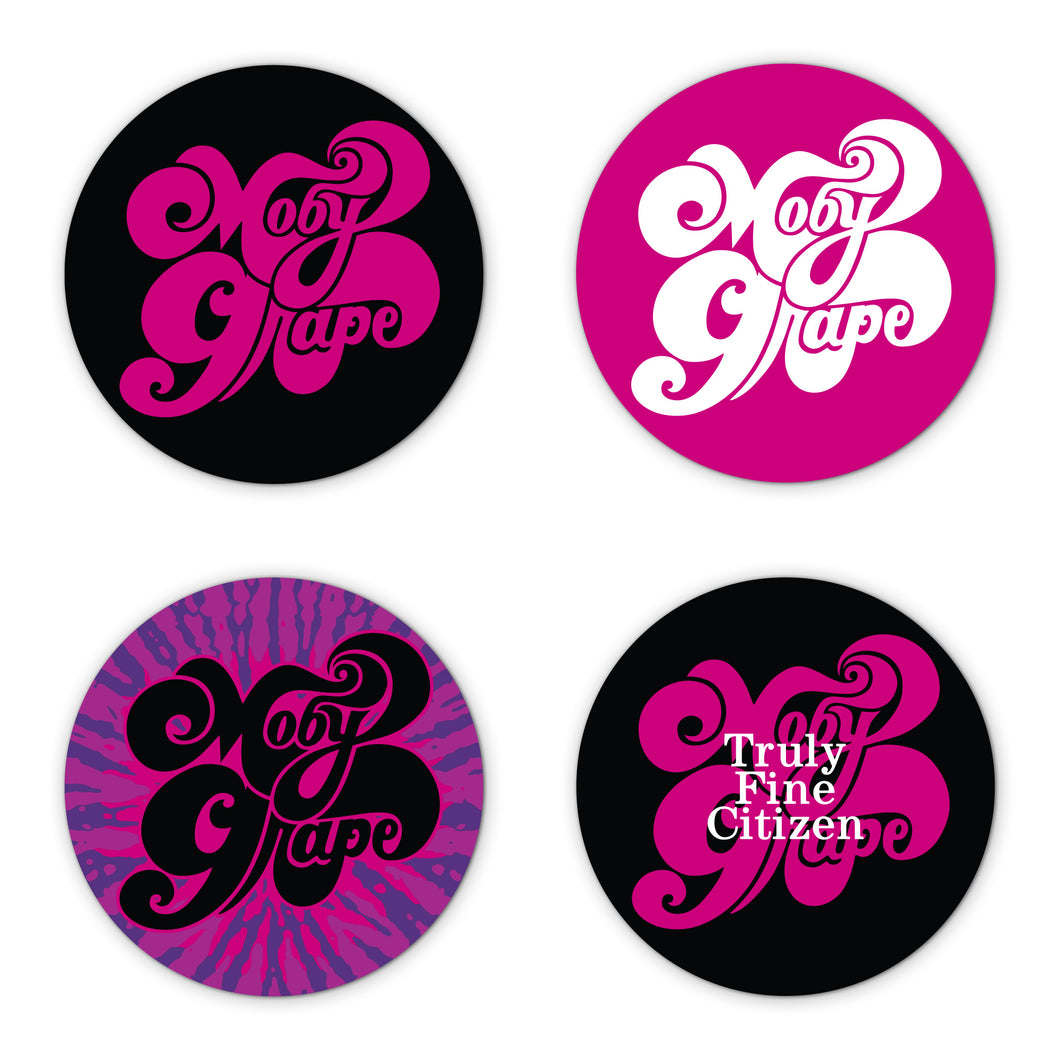 Set of 4 Moby Grape Logo Stickers
