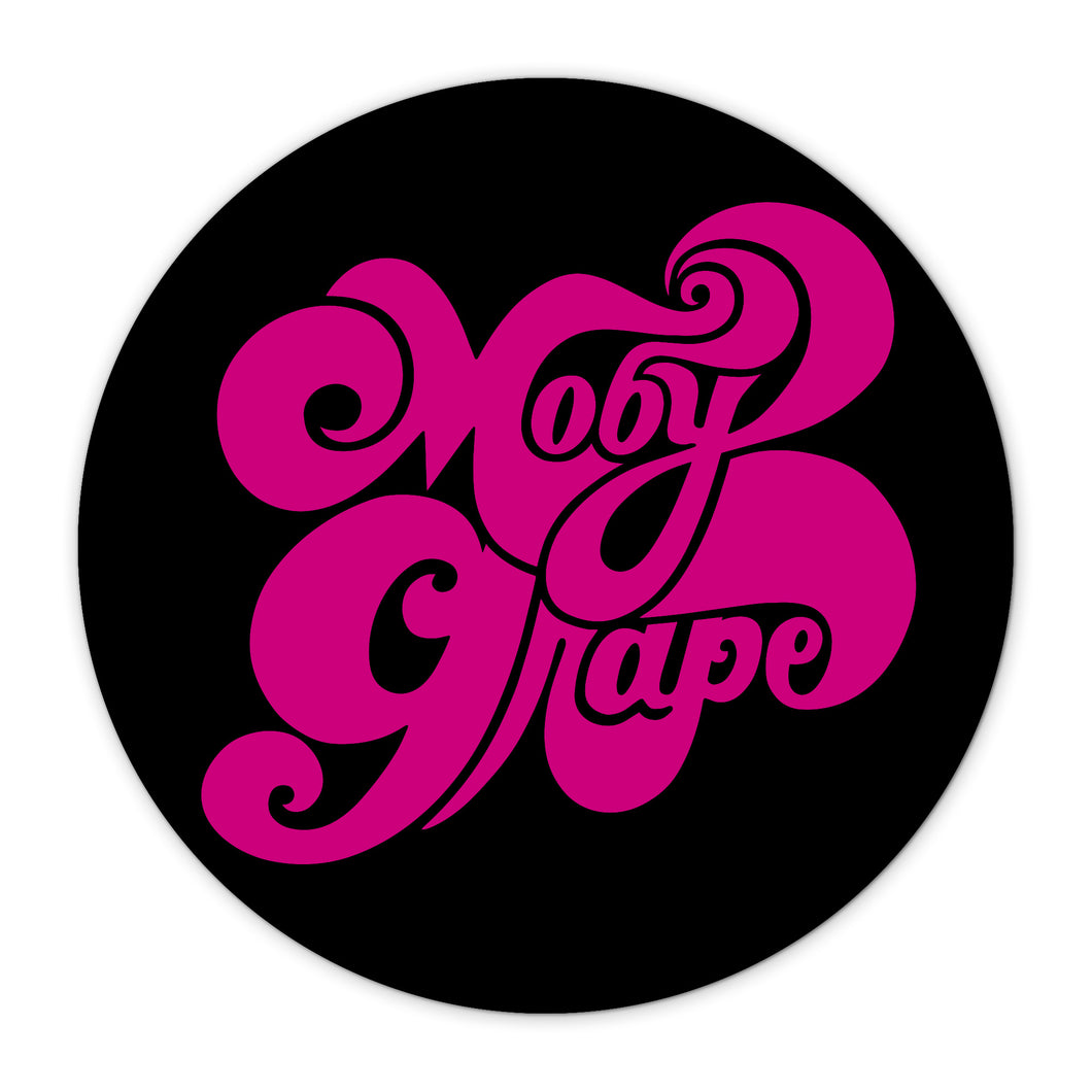 Moby Grape Magenta on Black Logo Sticker
