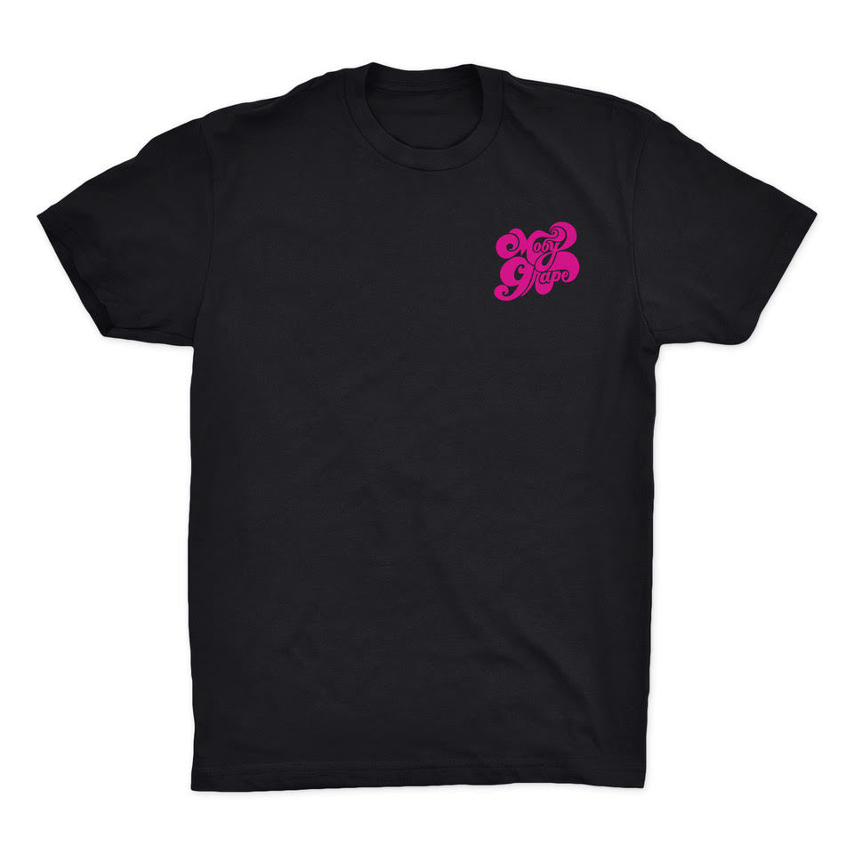 Moby Grape Left Chest Logo on Black T-shirt